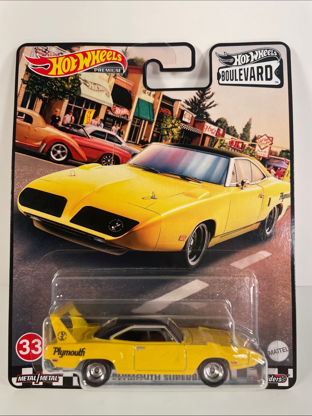Hot Wheels Boulevard Plymouth Superbird Die-Cast Car -Cardboard has slight bends